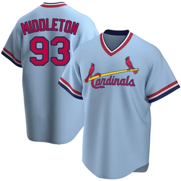 St. Louis Cardinals ＃93 Keynan Middleton Youth Replica Road Cooperstown Collection Jersey - Light Blue