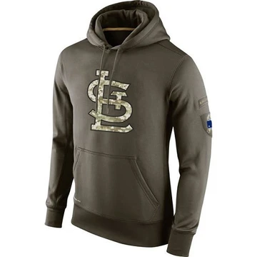 St. Louis Cardinals Men's Salute to Service KO Performance Hoodie - Olive